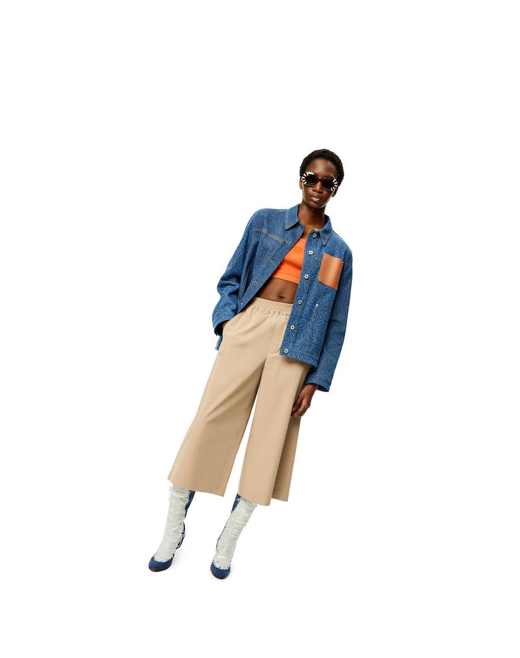 Loewe Anagram workwear jacket in denim Azules Azules | OYUCQ-0417