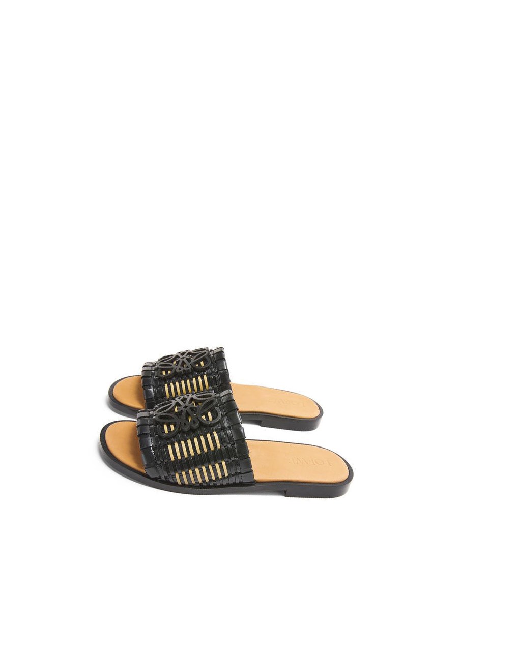 Loewe Anagram woven slide in calfskin Negros | XPSHL-7084