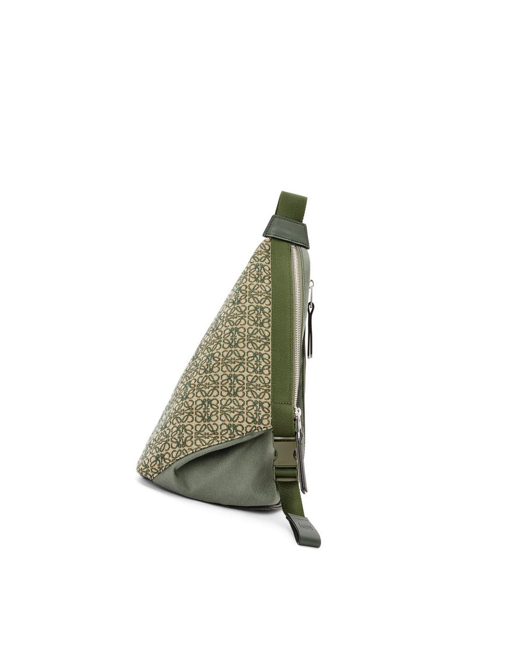 Loewe Anton sling in Anagram jacquard and canvas Kaki Verdes | NWDHF-1927