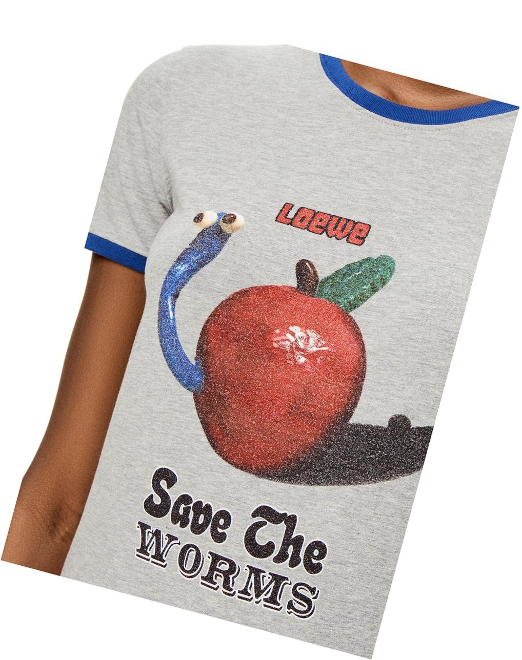 Loewe Apple print T-shirt in cotton Grises | XPBMD-2784