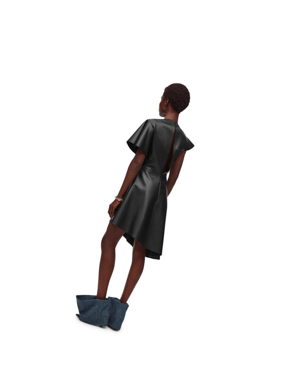 Loewe Asymmetric dress in nappa Negros | YXZML-7894