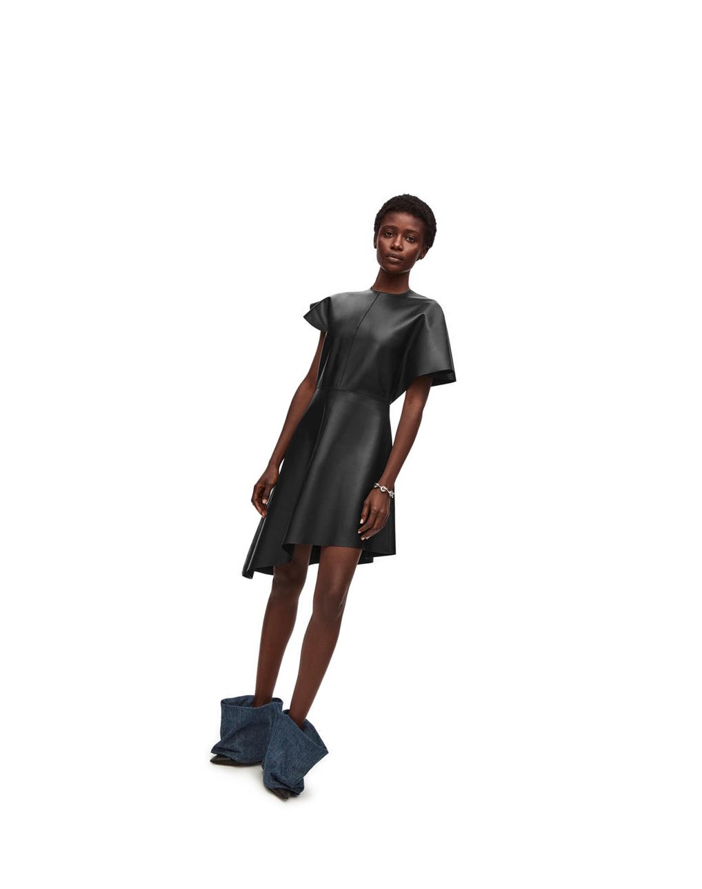 Loewe Asymmetric dress in nappa Negros | YXZML-7894