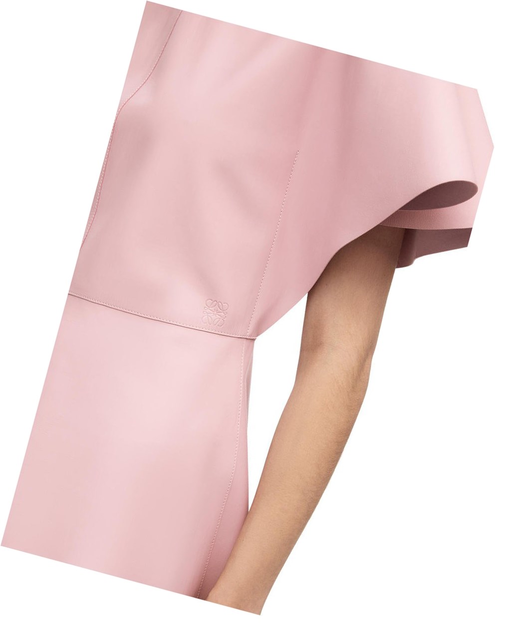Loewe Asymmetric dress in nappa Rosas Claro | PIQFL-3790