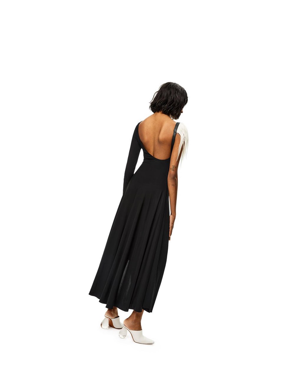 Loewe Asymmetric dress in viscose Negros | WUENF-2493