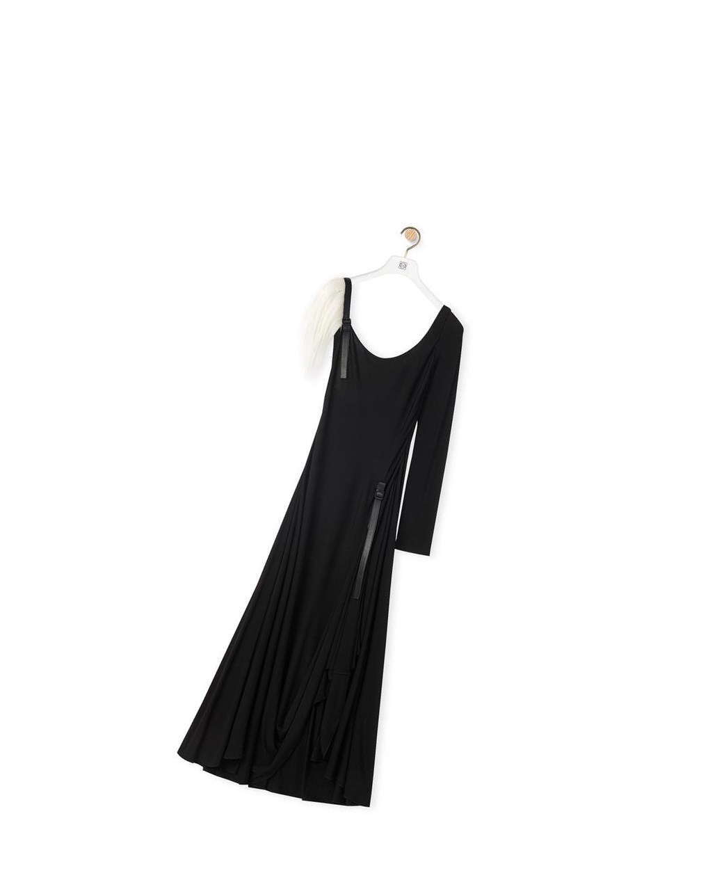 Loewe Asymmetric dress in viscose Negros | WUENF-2493