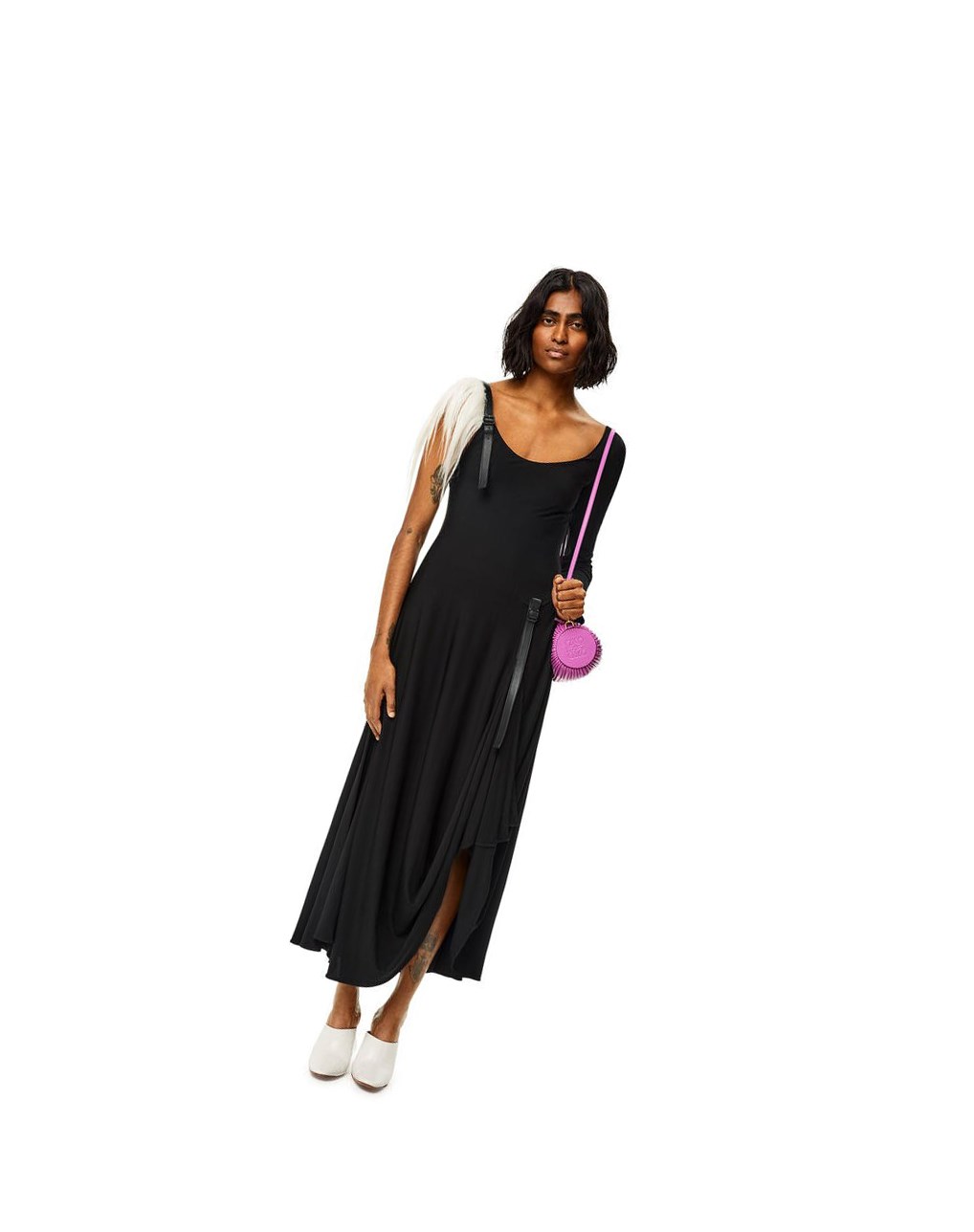 Loewe Asymmetric dress in viscose Negros | WUENF-2493