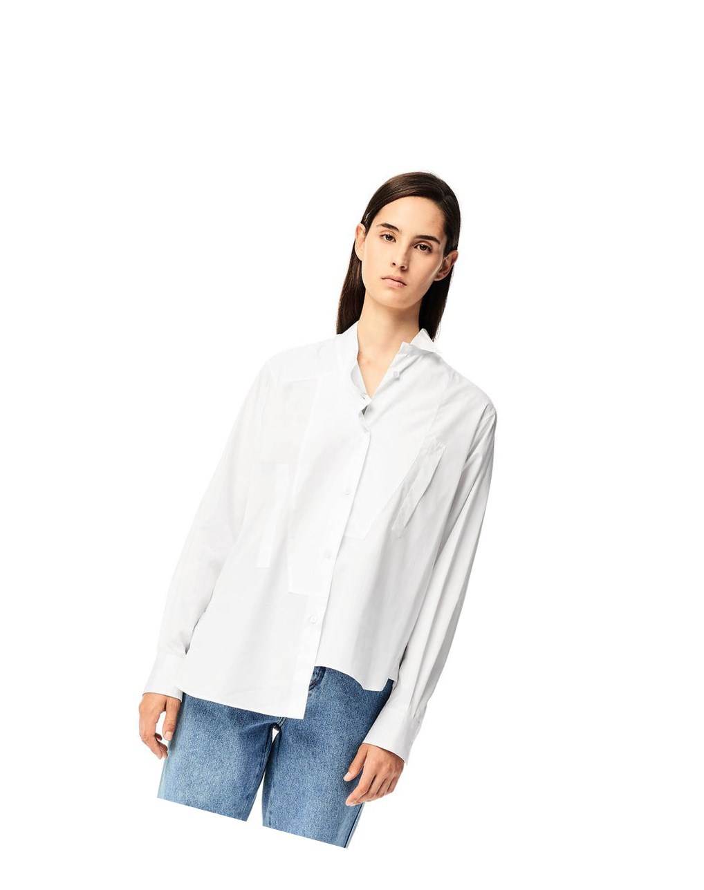 Loewe Asymmetric shirt in cotton Blancos | FVEQL-3078