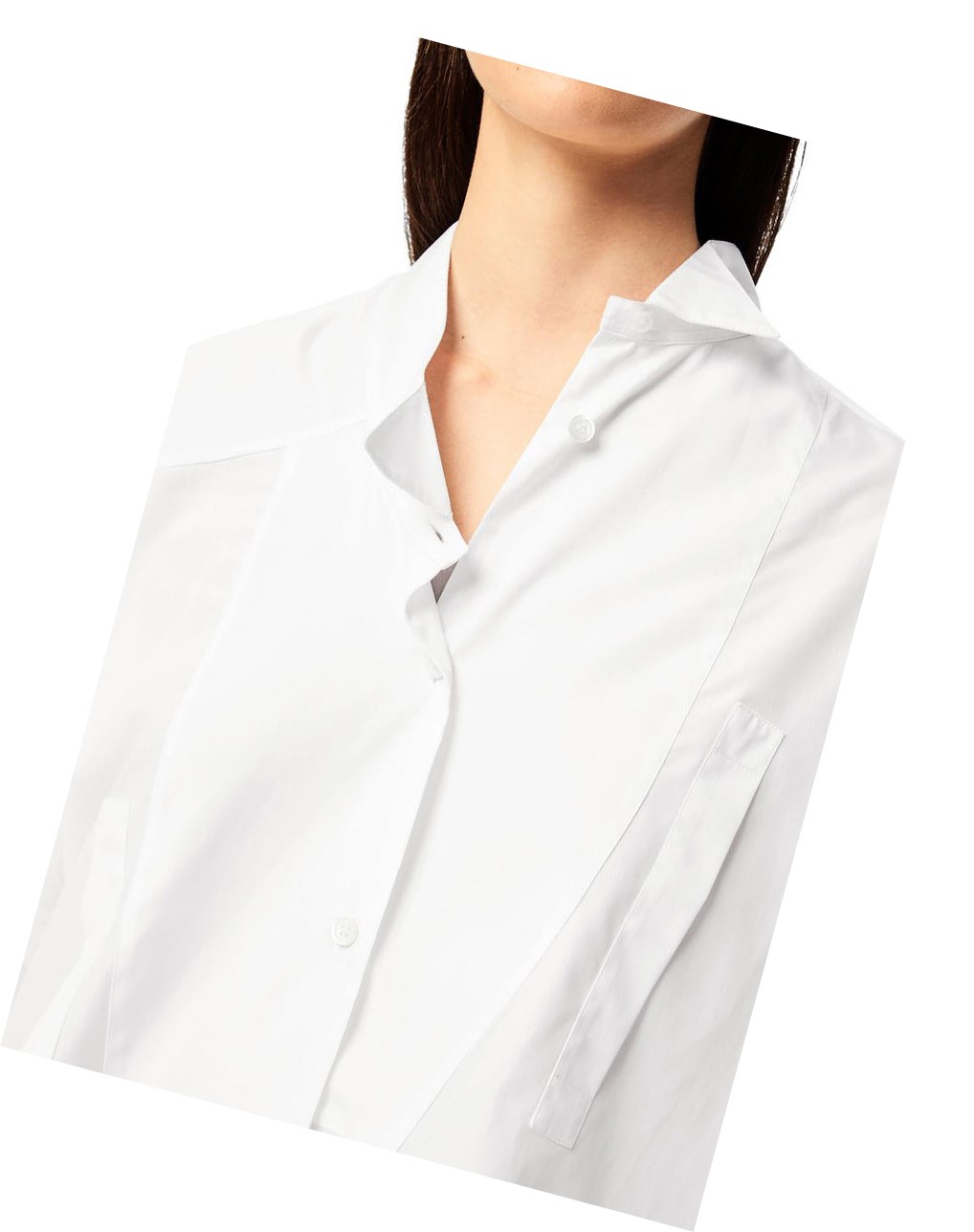 Loewe Asymmetric shirt in cotton Blancos | FVEQL-3078