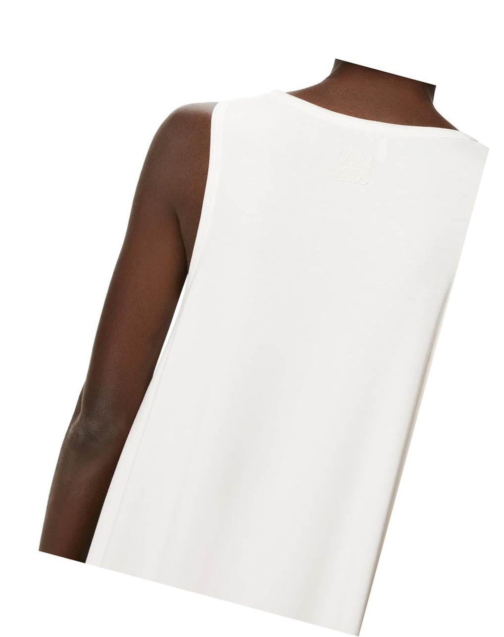 Loewe Asymmetric tank top in viscose Blancos | AJLIO-0426