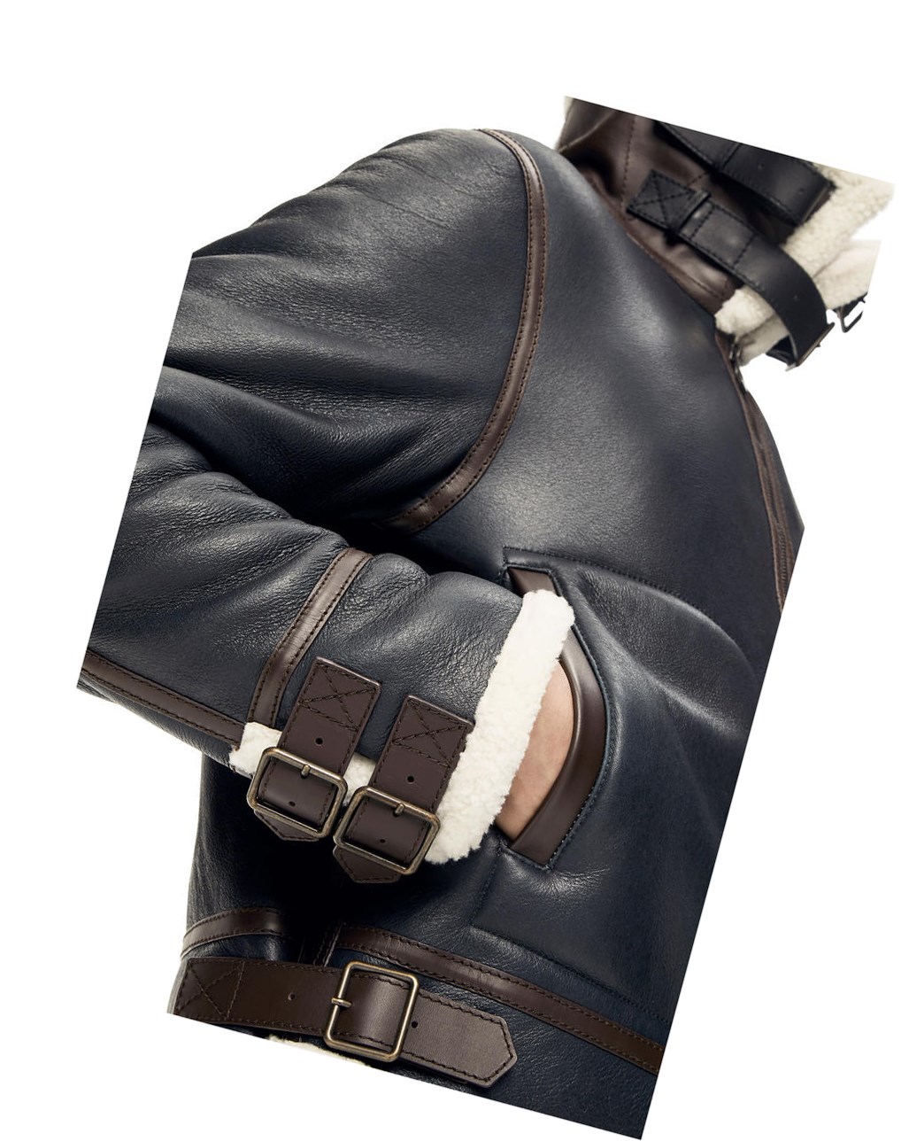 Loewe Aviator jacket in shearling Azul Marino Azules | YQJCN-2865