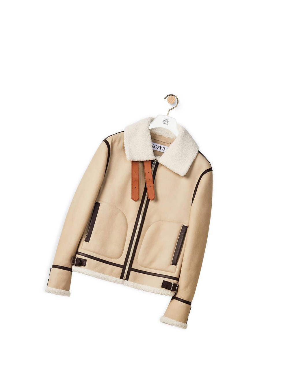 Loewe Aviator jacket in shearling Blancos Marrom | FGZDB-1495