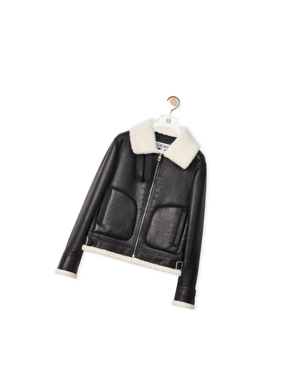 Loewe Aviator jacket in shearling Negros Blancos | PZEBH-6308