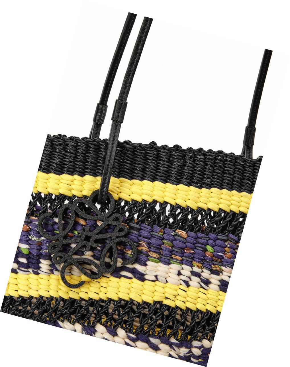 Loewe Basket Tote in elephant grass and calfskin Negros Amarillos | BCNYM-7016