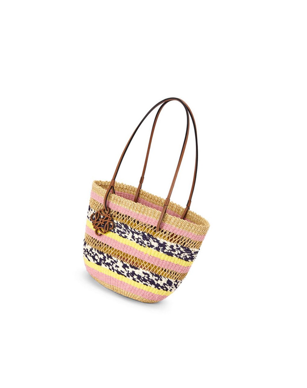 Loewe Basket Tote in elephant grass and calfskin Rosas | IOEBF-5234