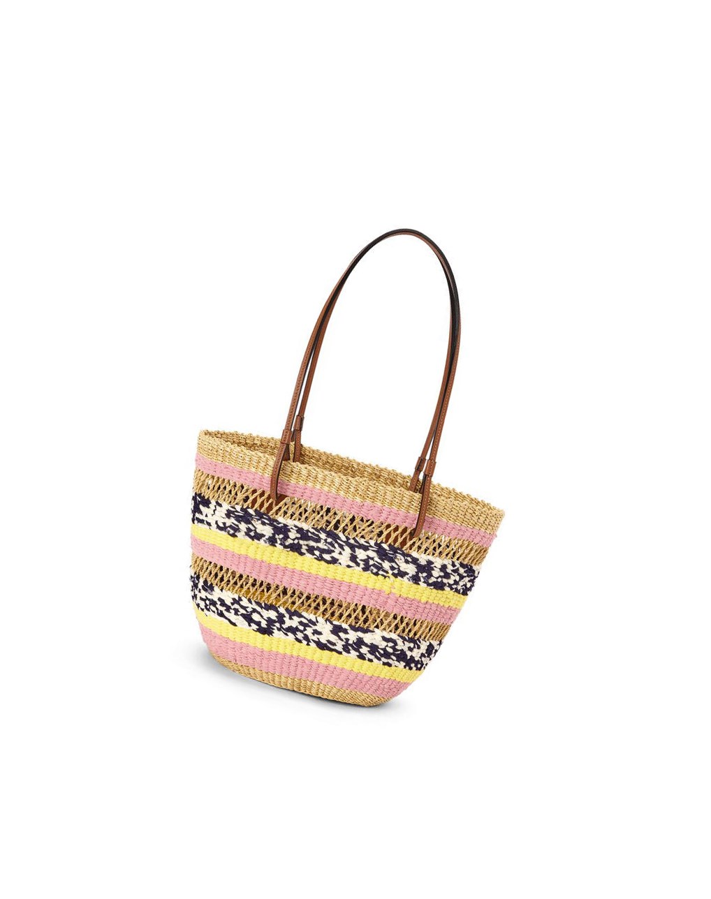 Loewe Basket Tote in elephant grass and calfskin Rosas | IOEBF-5234