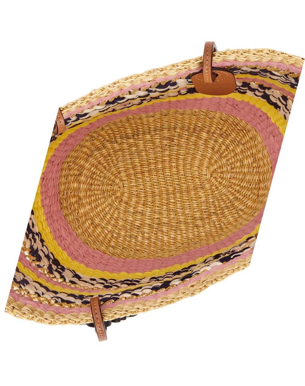 Loewe Basket Tote in elephant grass and calfskin Rosas | IOEBF-5234