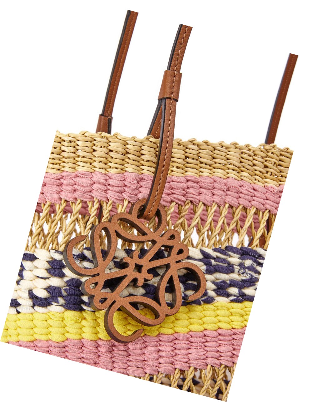 Loewe Basket Tote in elephant grass and calfskin Rosas | IOEBF-5234