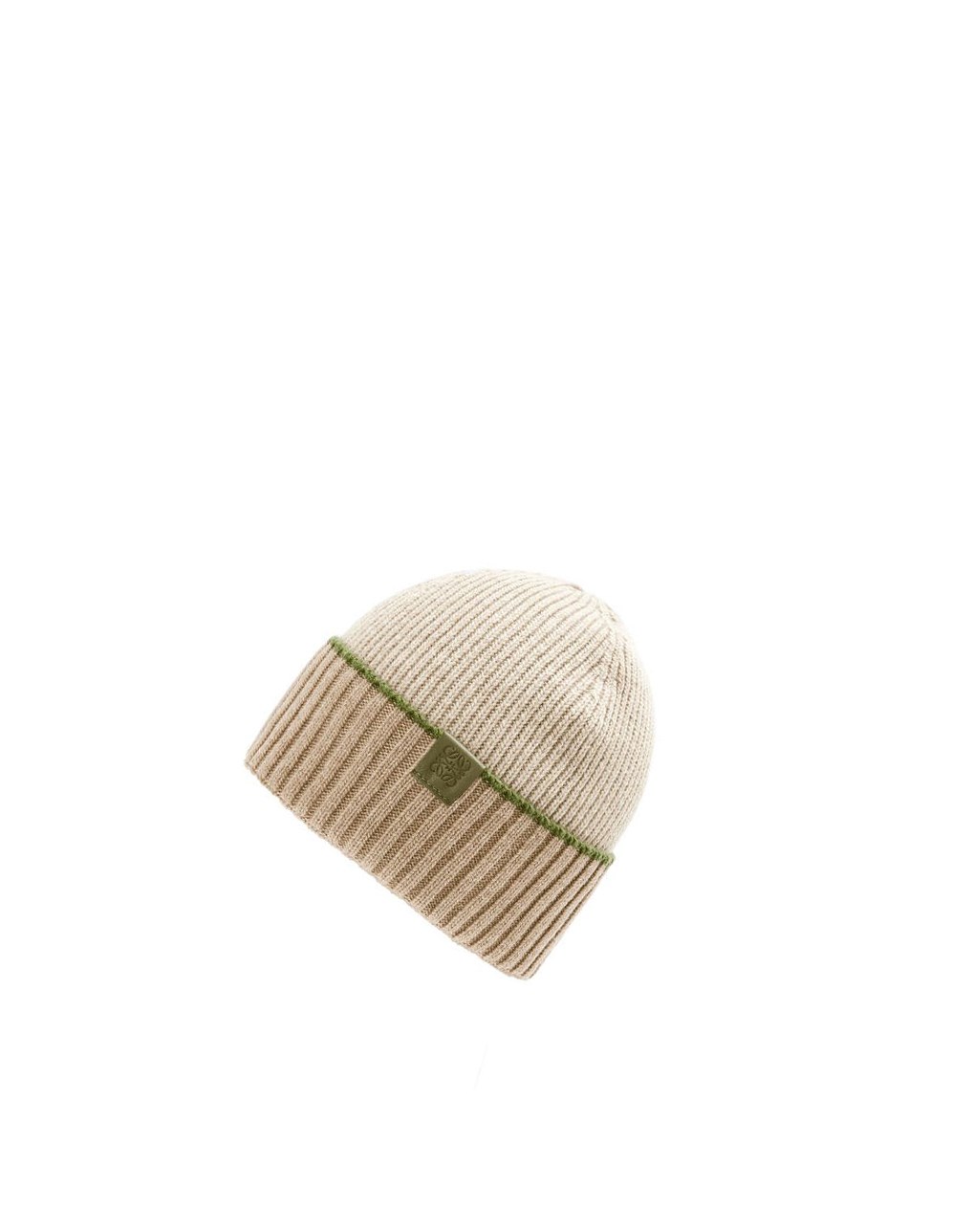 Loewe Beanie hat in wool Beige Verdes | VKCUQ-1278