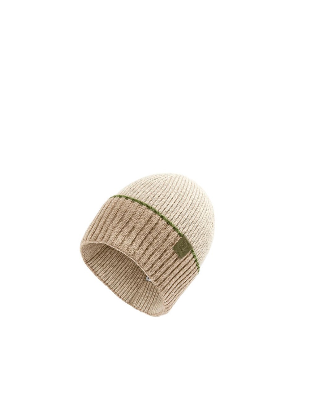 Loewe Beanie hat in wool Beige Verdes | VKCUQ-1278