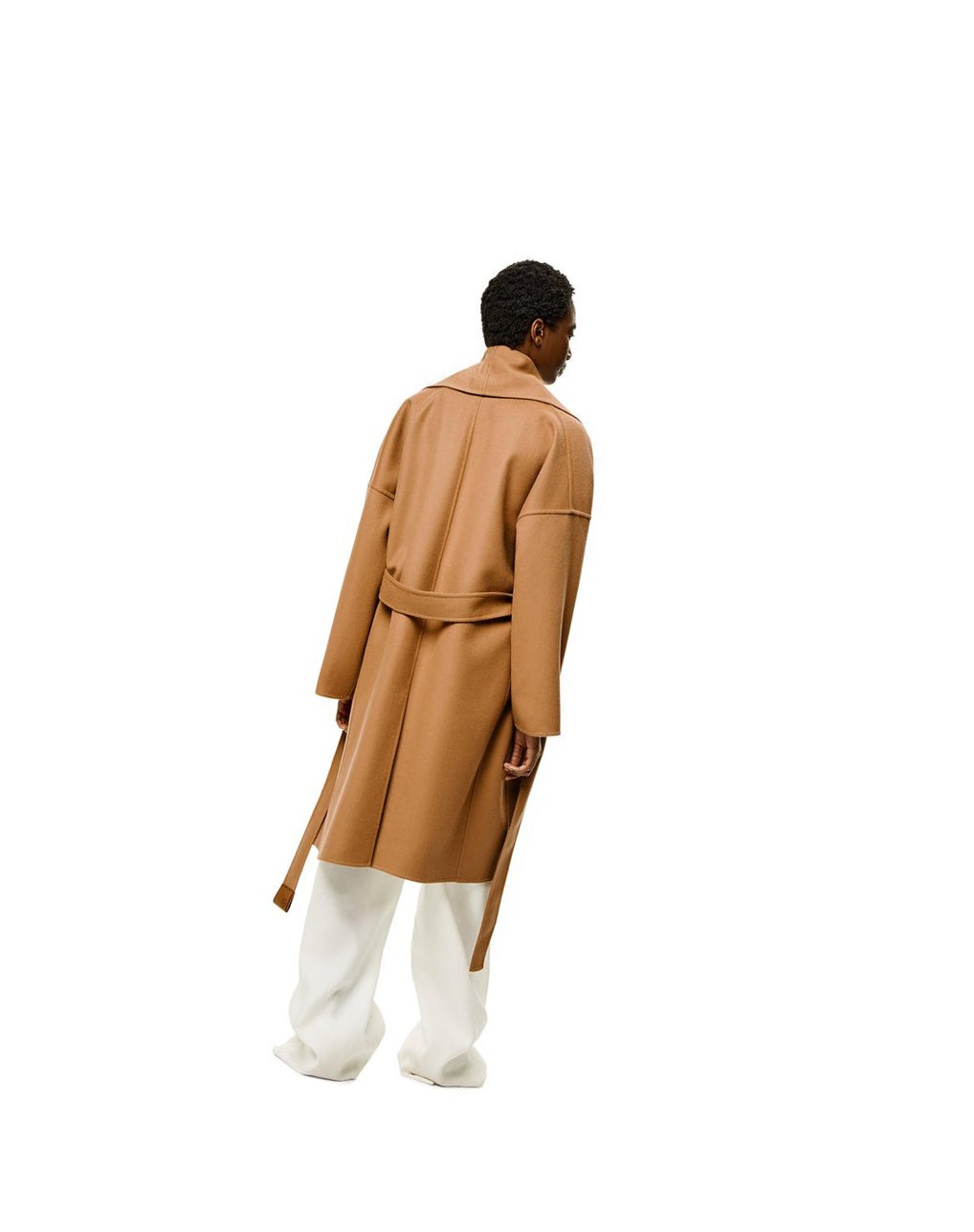 Loewe Belted coat in wool and cashmere Camel | KUGMV-5723