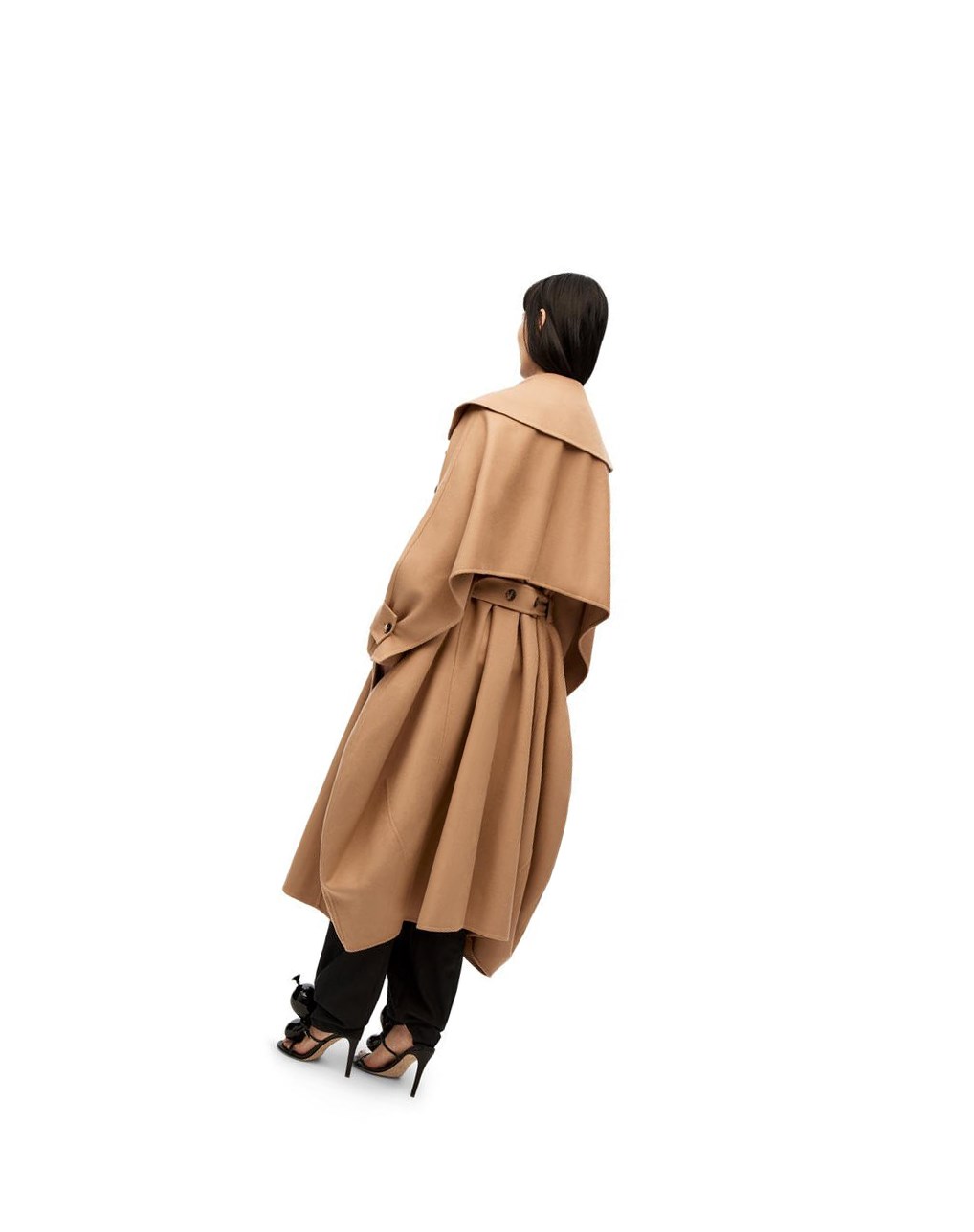 Loewe Belted coat in wool and cashmere Camel | LMIPH-3510