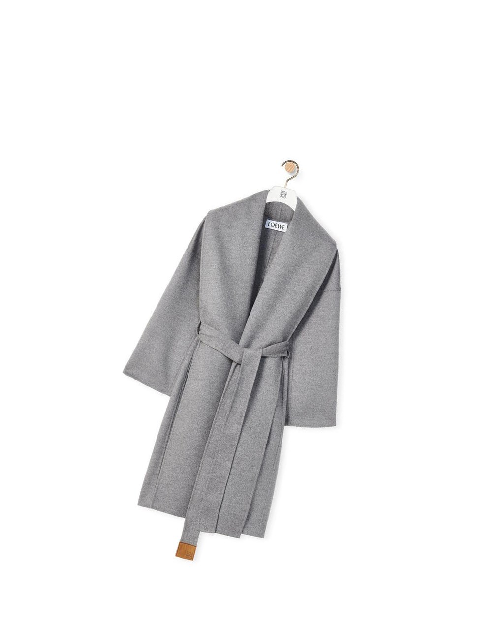 Loewe Belted coat in wool and cashmere Grises | AFZQB-5870