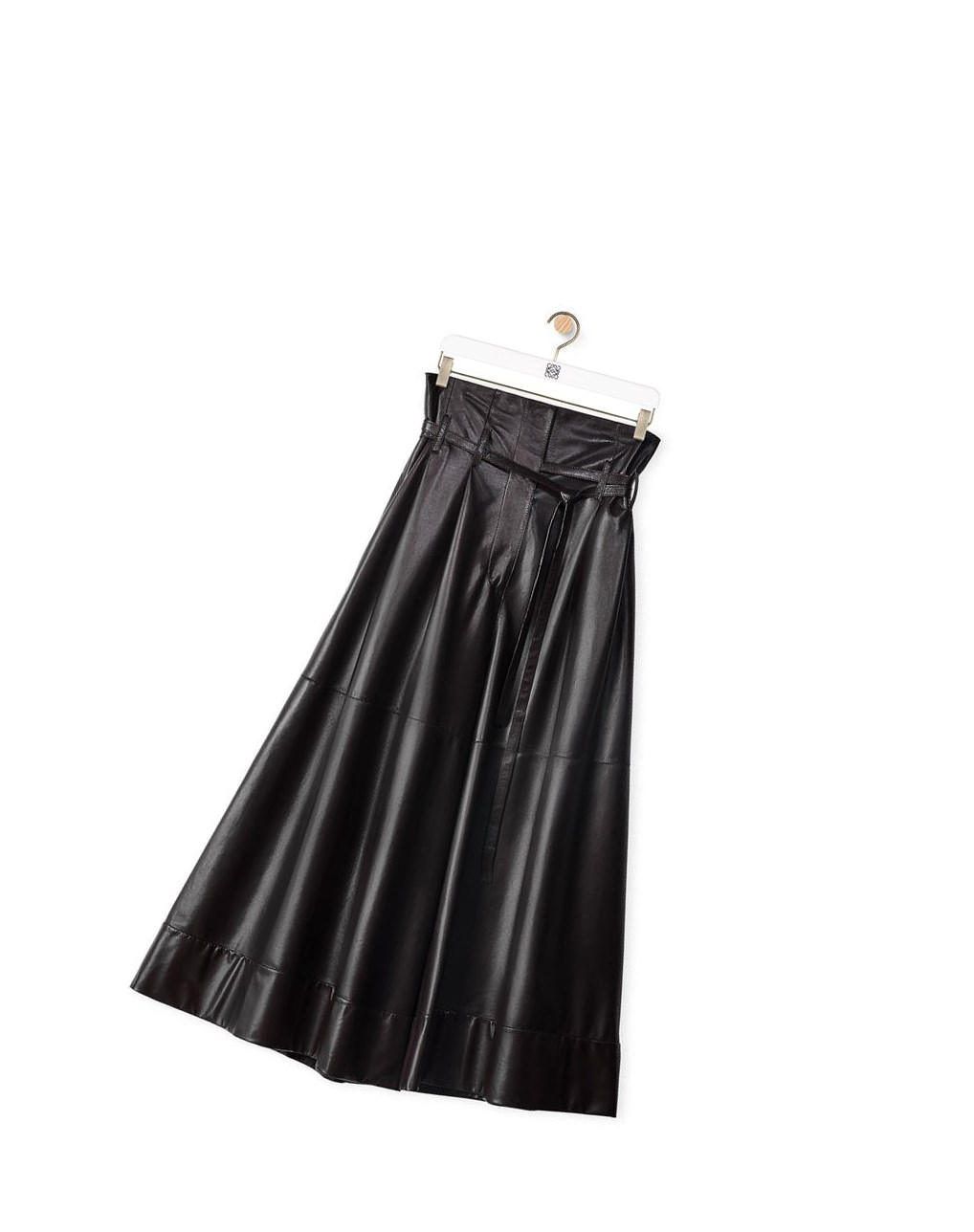 Loewe Belted culotte trousers in nappa Negros Marrom | SWFIV-8260