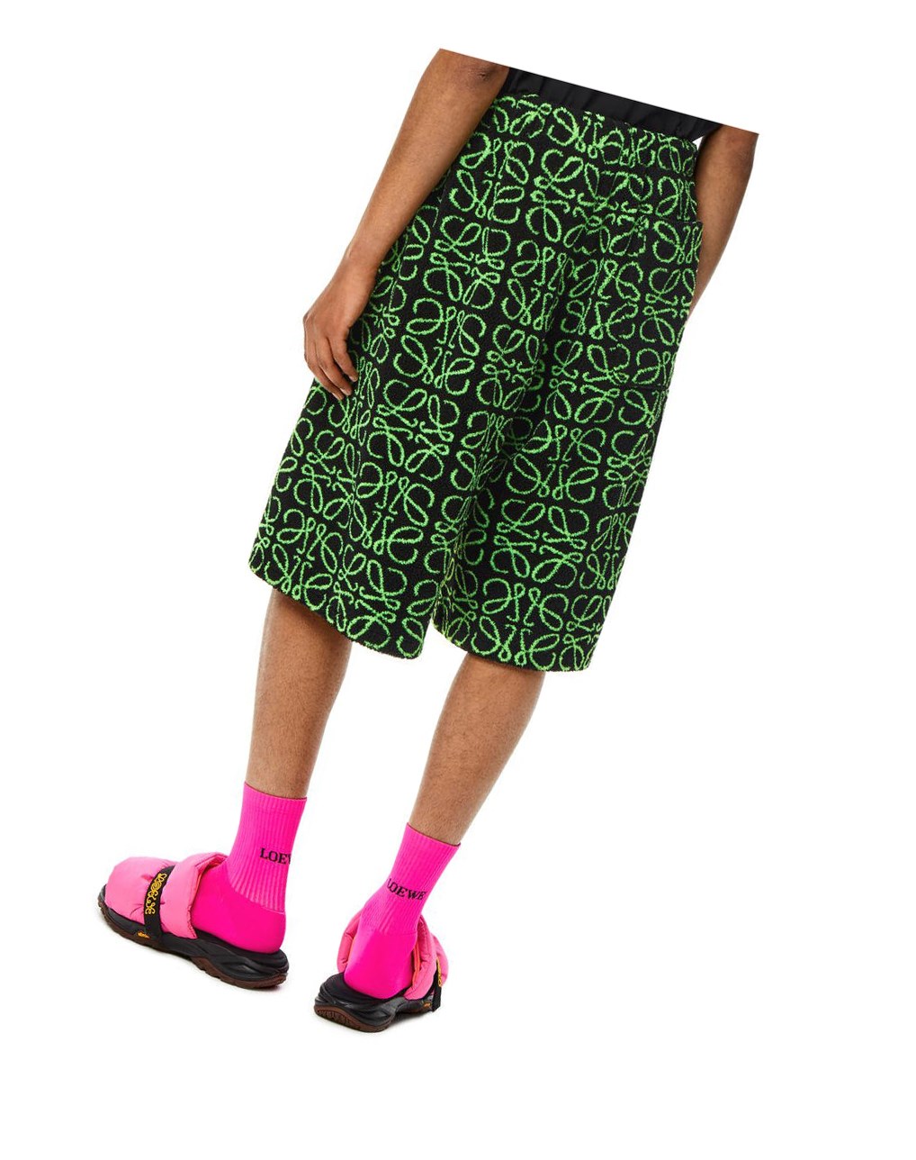 Loewe Bermuda shorts in Anagram jacquard fleece Negros Verdes | RPKZS-7362