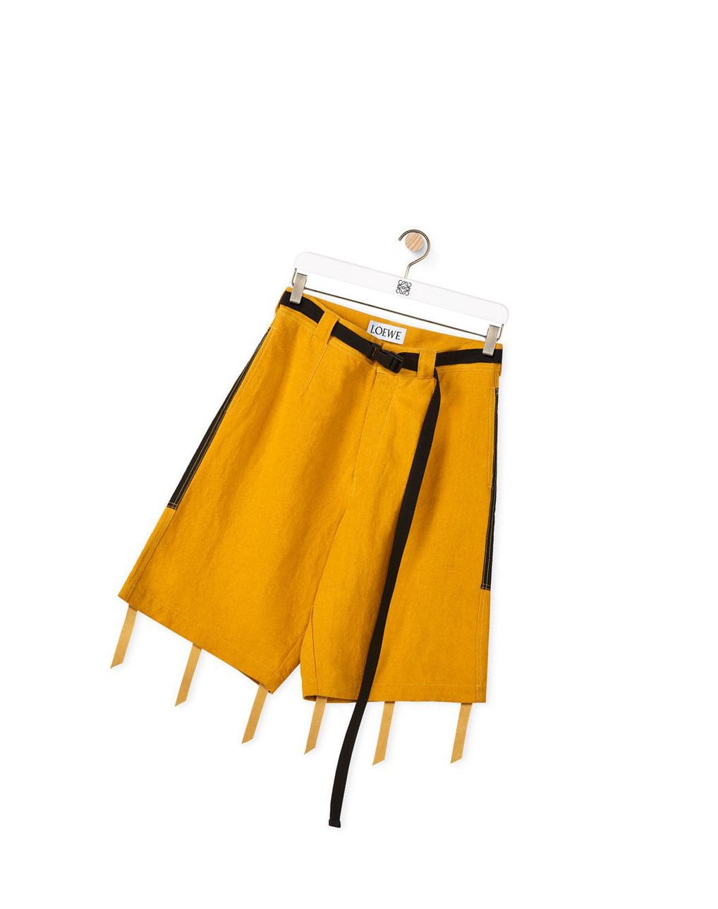 Loewe Bi-material bermuda shorts in cotton and linen Sunflower | BEFND-6875