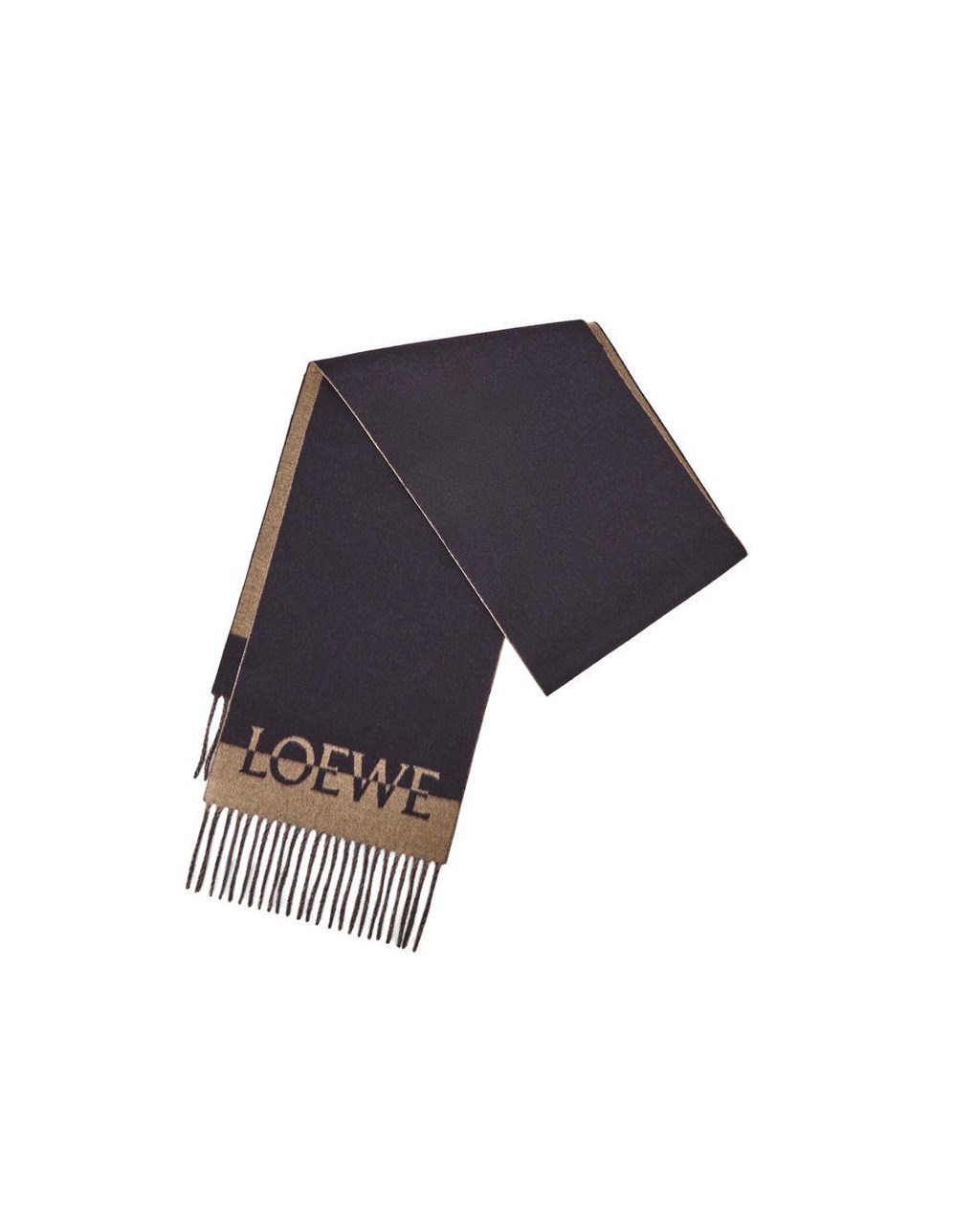 Loewe Bicolour LOEWE scarf in wool and cashmere Azul Marino Azules | RXEWH-2371
