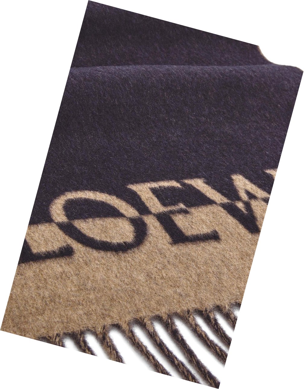 Loewe Bicolour LOEWE scarf in wool and cashmere Azul Marino Azules | RXEWH-2371