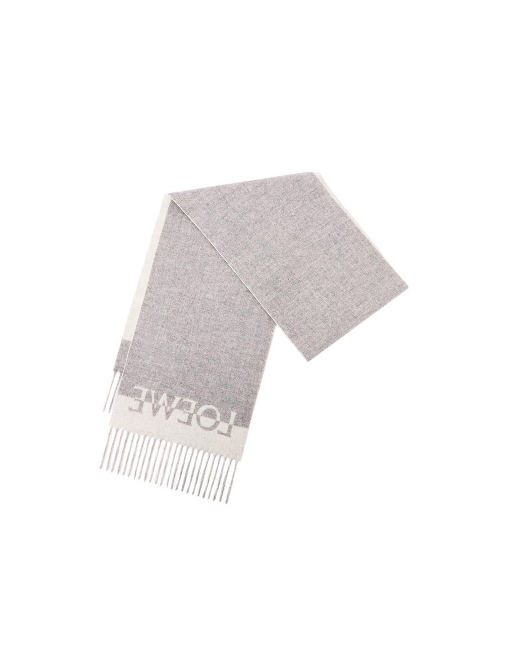 Loewe Bicolour LOEWE scarf in wool and cashmere Blancos Grises Claro | TWZGL-1428
