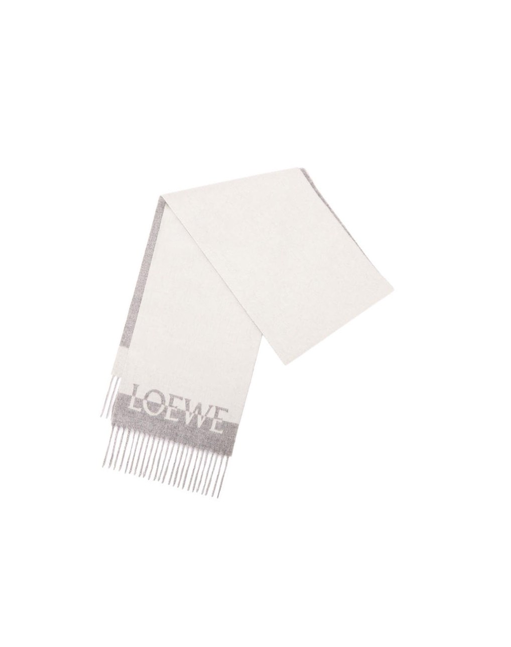 Loewe Bicolour LOEWE scarf in wool and cashmere Blancos Grises Claro | TWZGL-1428