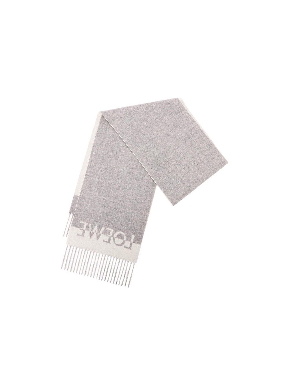 Loewe Bicolour LOEWE scarf in wool and cashmere Blancos Grises Claro | TWZGL-1428