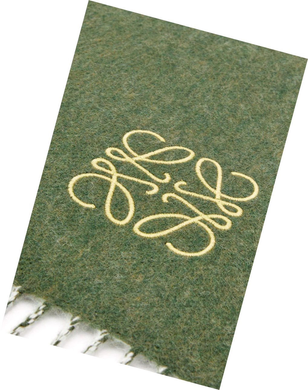 Loewe Bicolour scarf in wool and cashmere Kaki Verdes | DWNYQ-0432