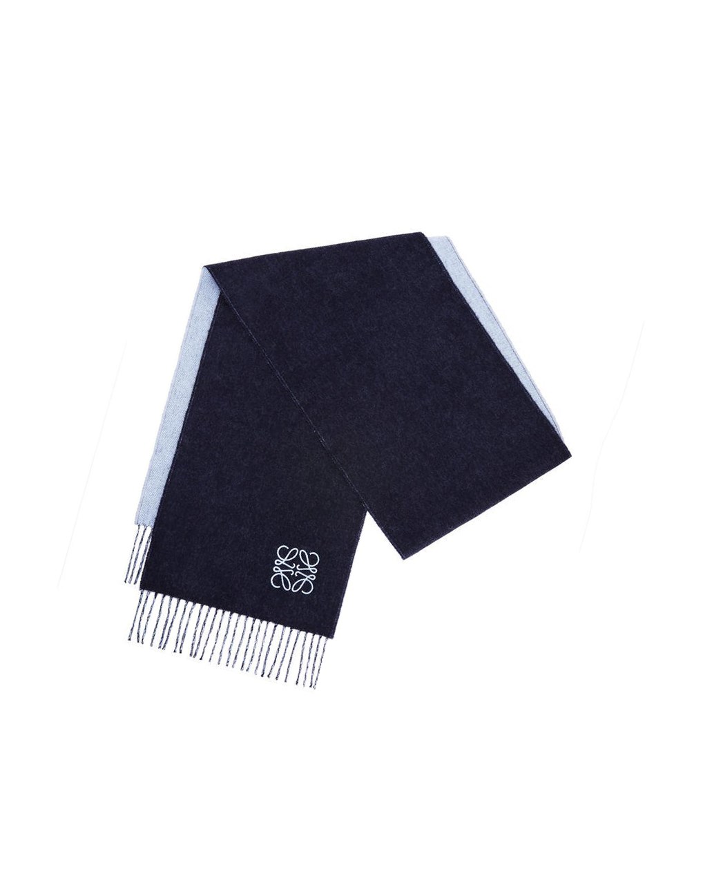 Loewe Bicolour scarf in wool and cashmere Azules Claro Azul Marino Azules | IWBKL-1098