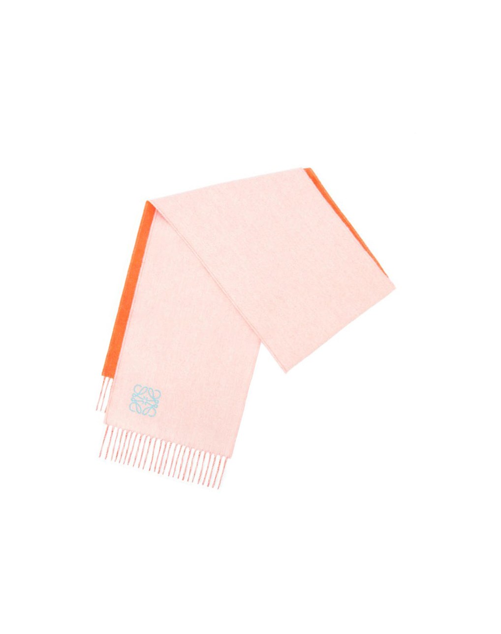 Loewe Bicolour scarf in wool and cashmere Naranjas Blancos | QWHIA-7580