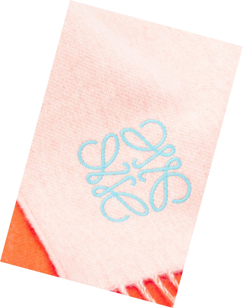 Loewe Bicolour scarf in wool and cashmere Naranjas Blancos | QWHIA-7580
