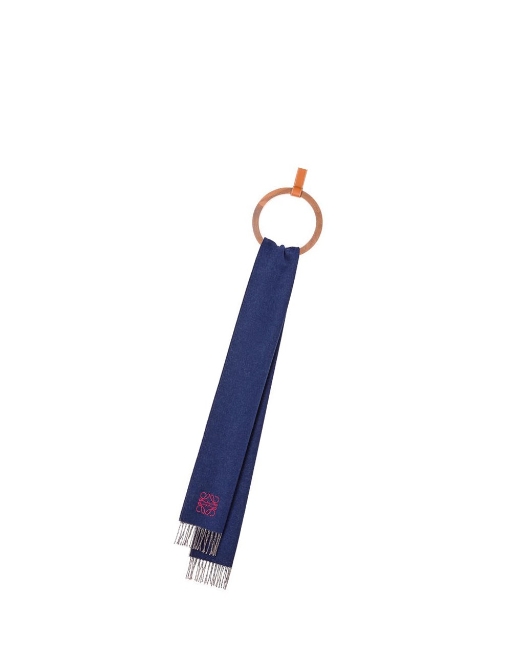 Loewe Bicolour scarf in wool and cashmere Azul Marino Creme | VEHBQ-7469