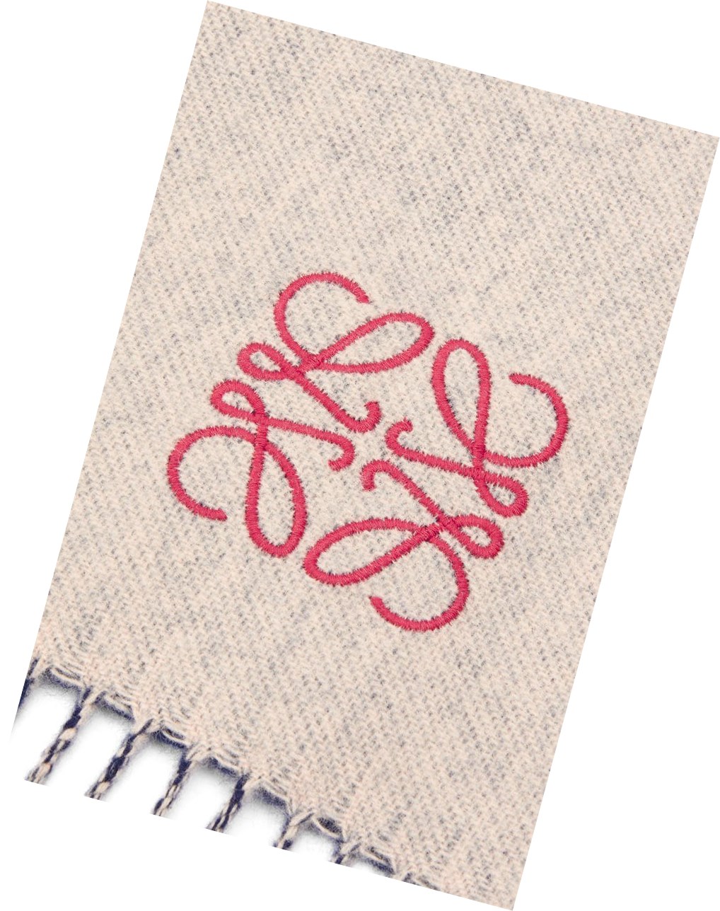 Loewe Bicolour scarf in wool and cashmere Azul Marino Creme | VEHBQ-7469