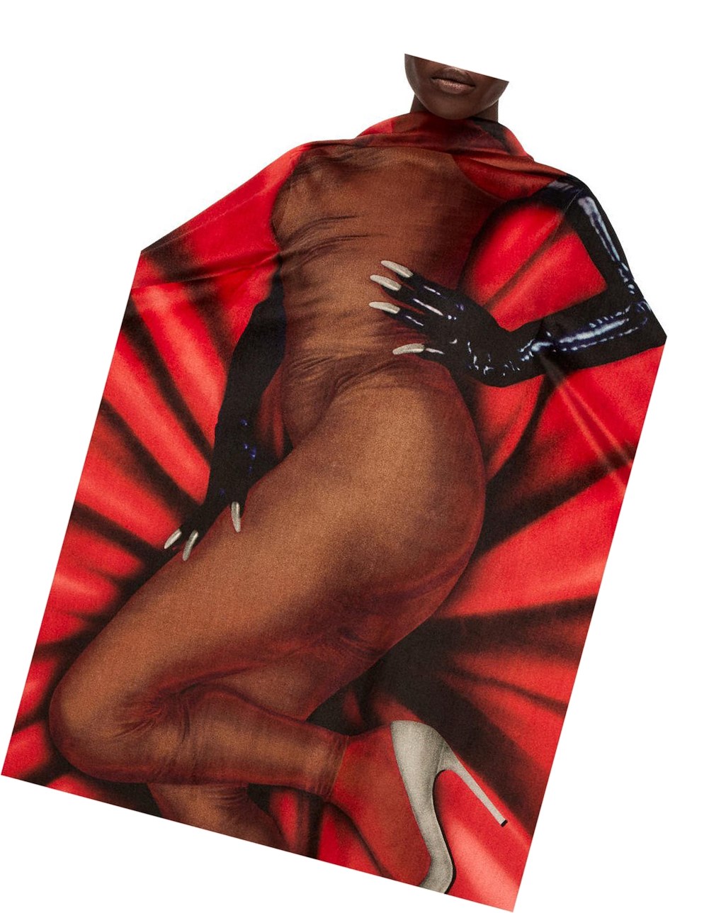 Loewe Body print kaftan dress in velvet Rojos | PDKSI-1563