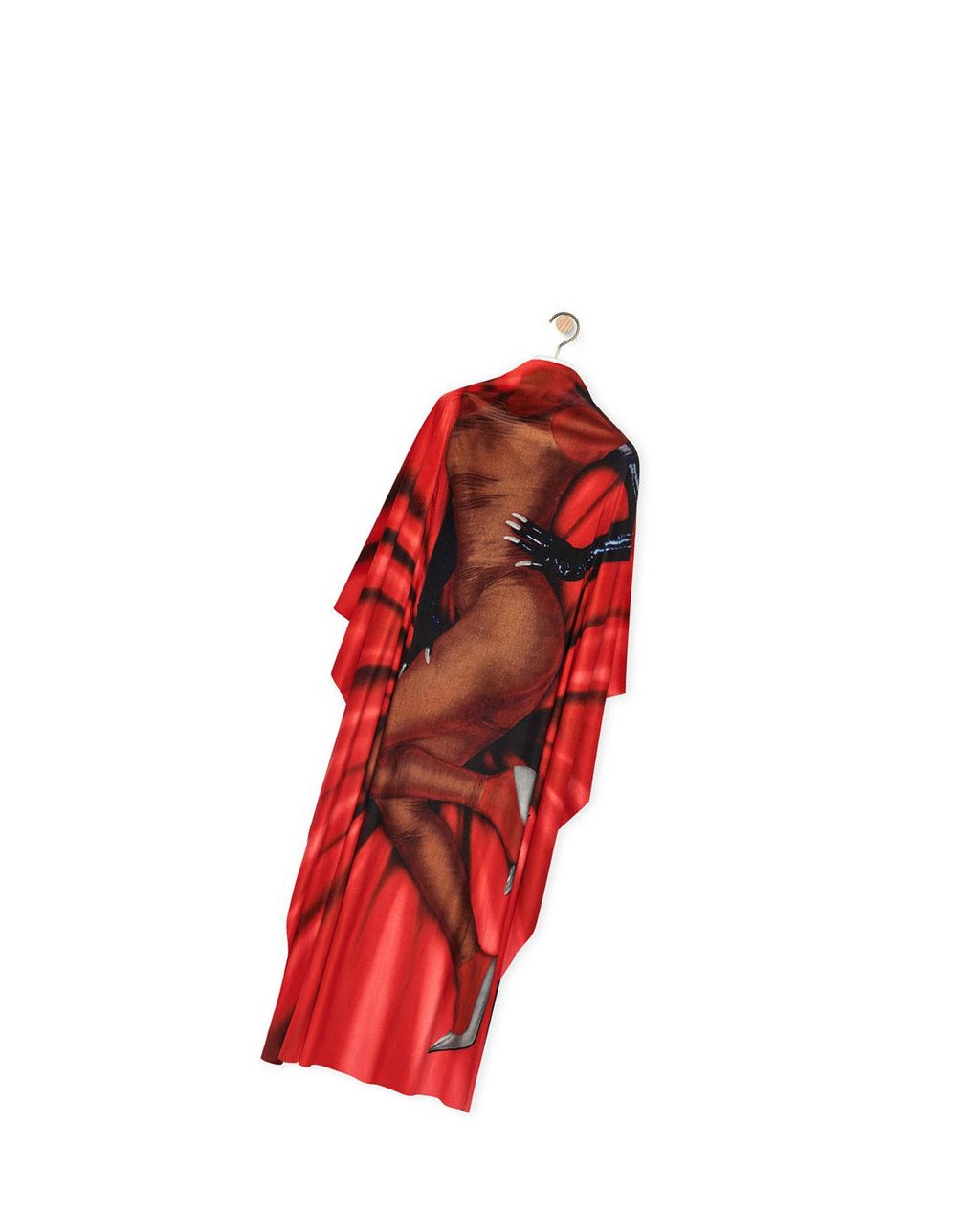 Loewe Body print kaftan dress in velvet Rojos | PDKSI-1563
