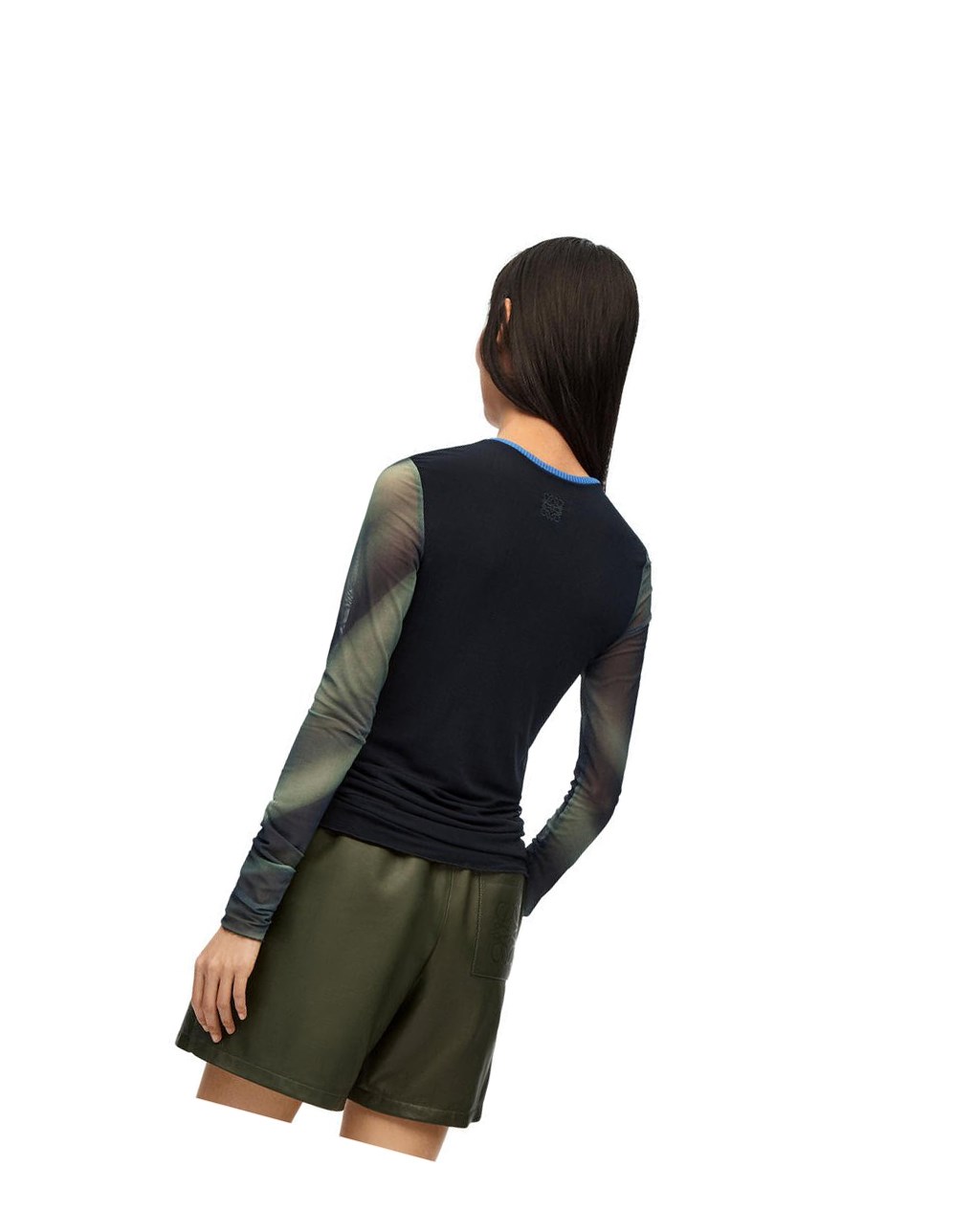 Loewe Body print top in mesh Grises | TYVRJ-4873
