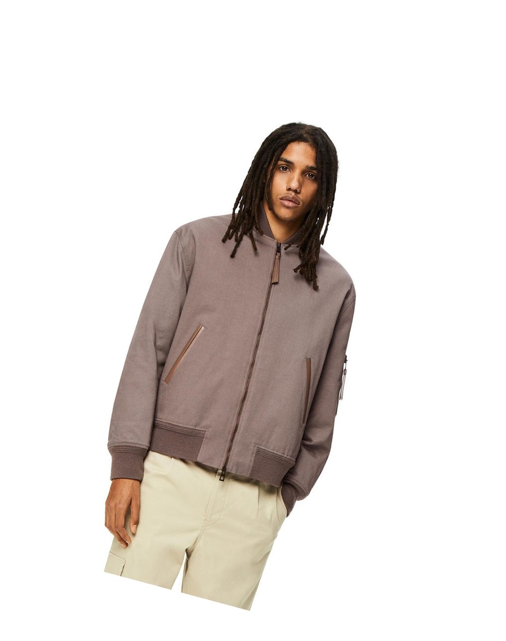 Loewe Bomber jacket in cotton Iron | CAITO-6278