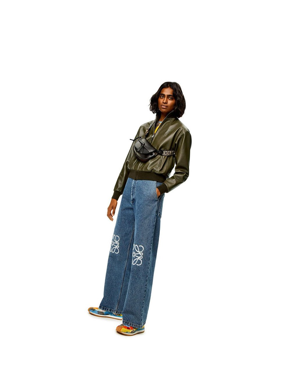 Loewe Bomber jacket in nappa Kaki Oscuro Verdes | PNUEQ-8630