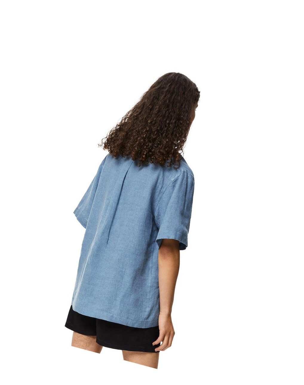 Loewe Bowling shirt in linen Azules | SAGNO-0872