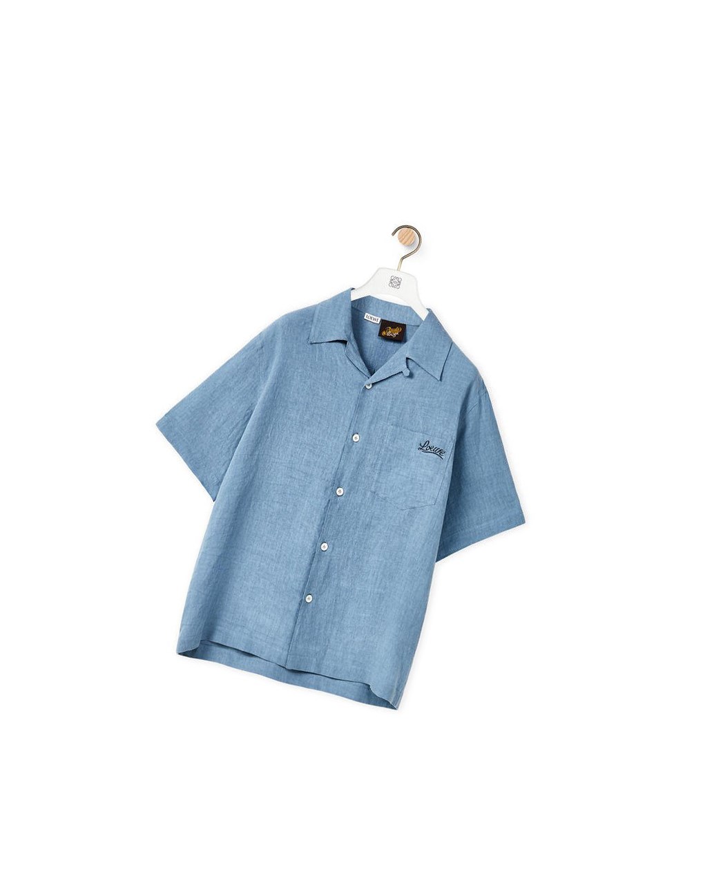 Loewe Bowling shirt in linen Azules | SAGNO-0872