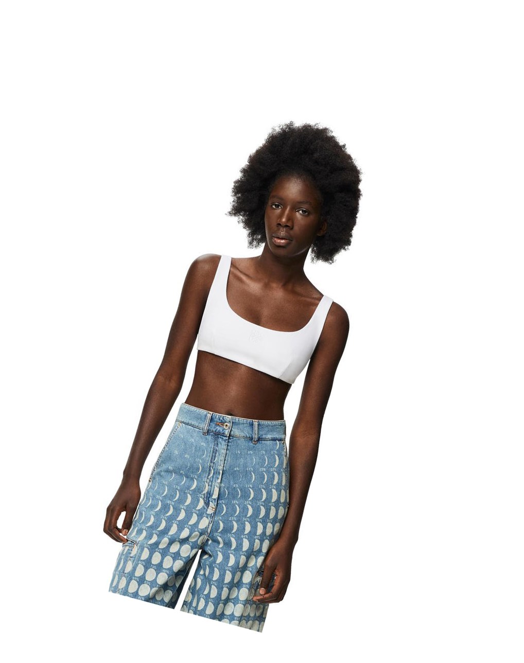 Loewe Bra top in cotton Blancos | LPCSW-4328