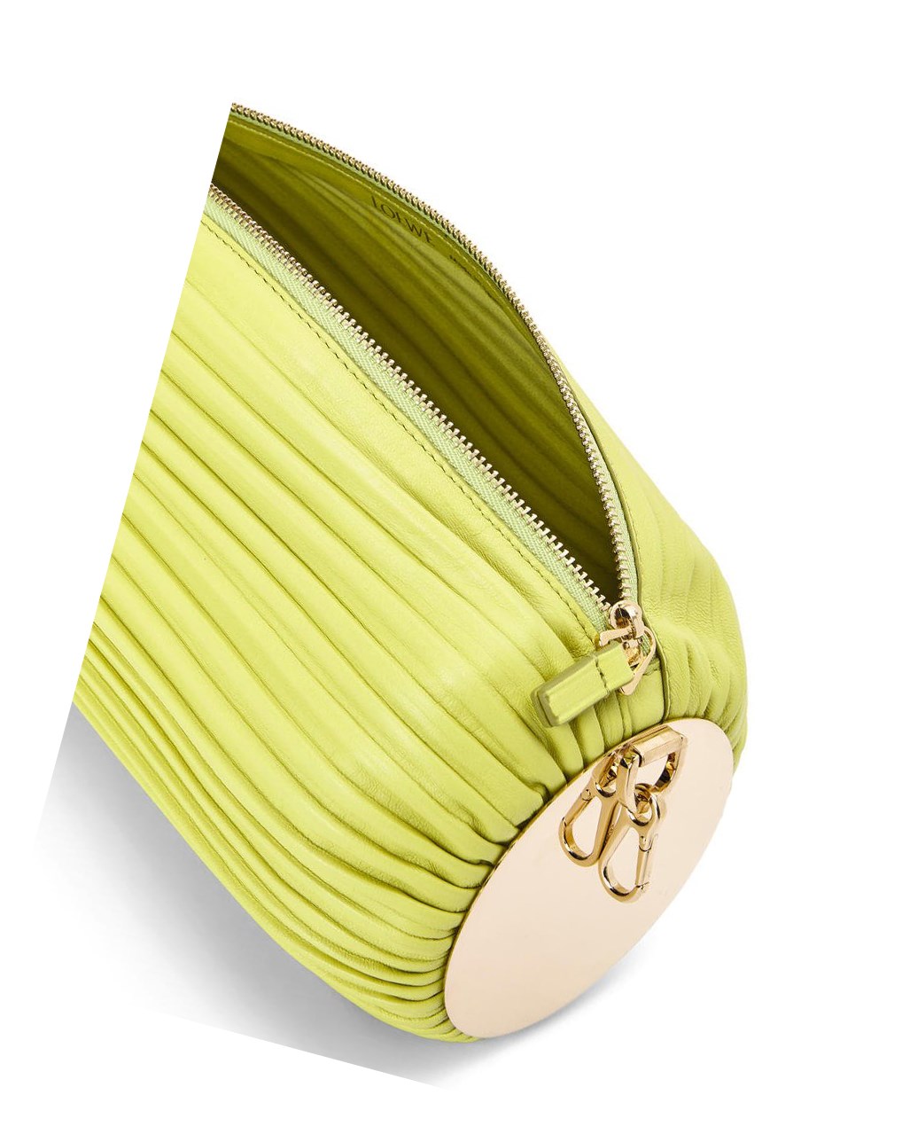 Loewe Bracelet pouch in pleated nappa Amarillos | IUVZM-1570