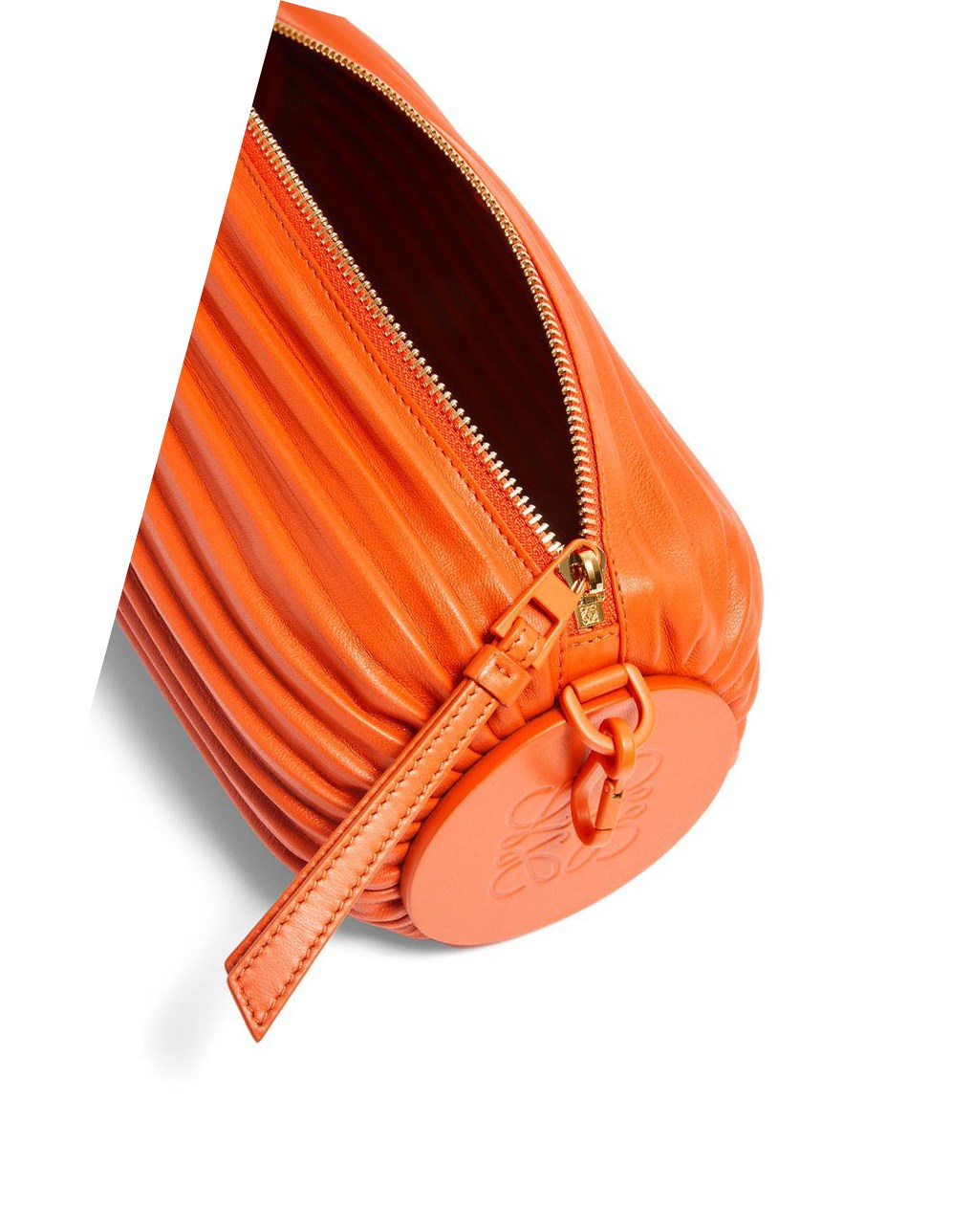 Loewe Bracelet pouch in pleated nappa Naranjas | GOBDC-2394